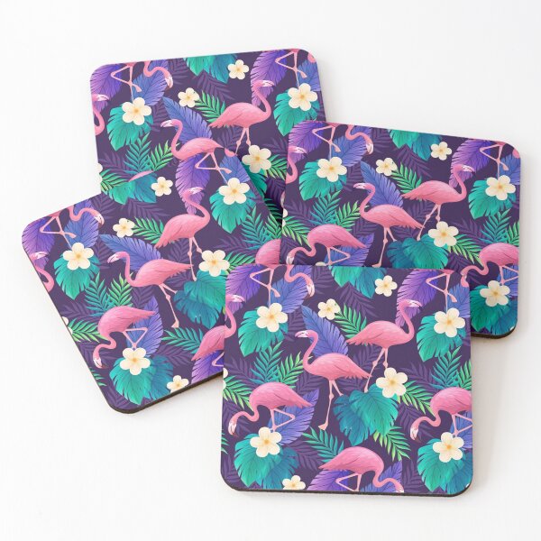 Item preview, flamingo illustration with leaves designed and sold by goadesignok.