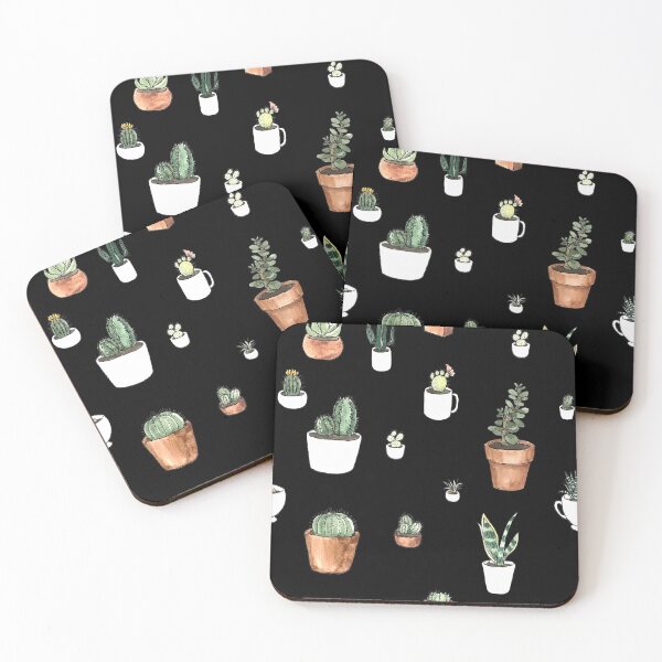 Item preview, Succulents and Cacti on Black designed and sold by Melody-Rain-Art.