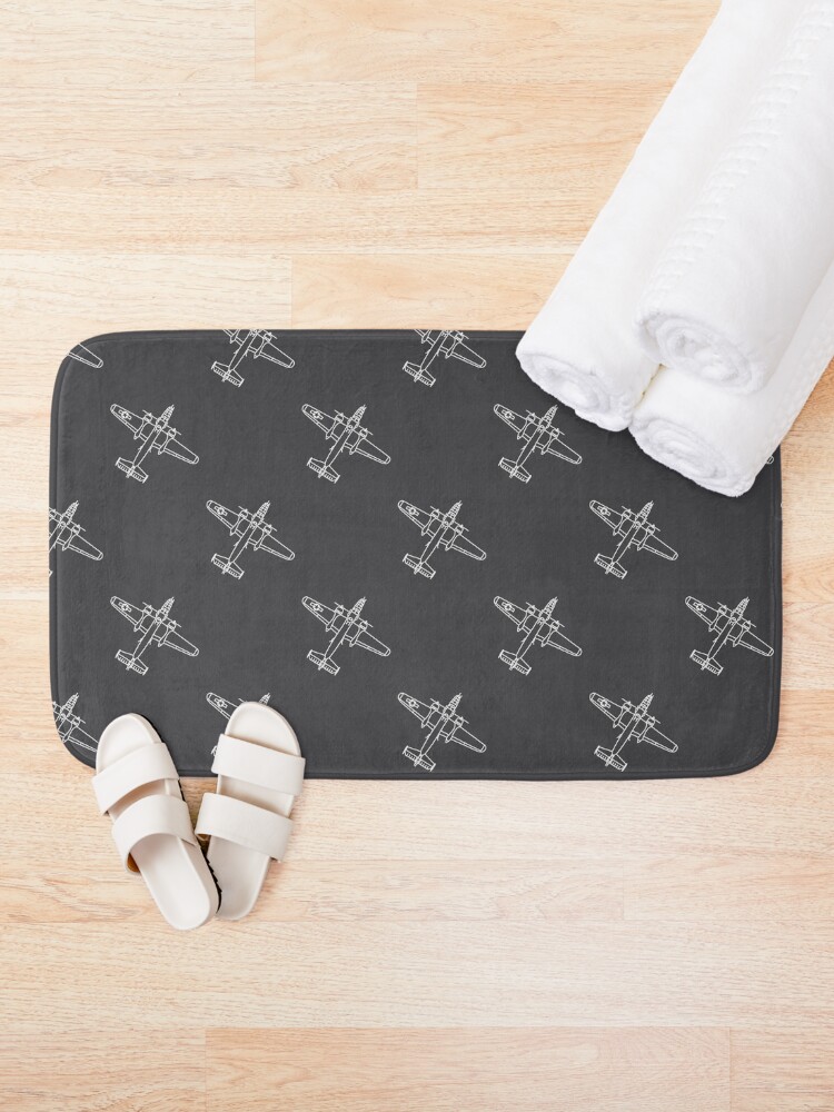 Thumbnail 1 of 6, Bath Mat, B-25 Mitchell pattern designed and sold by Aeronautdesign.
