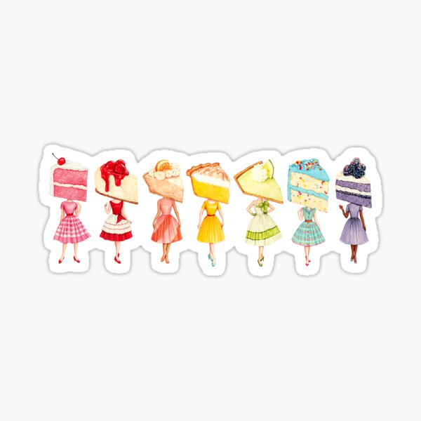 Rainbow Cake Head Pin-Ups Sticker
