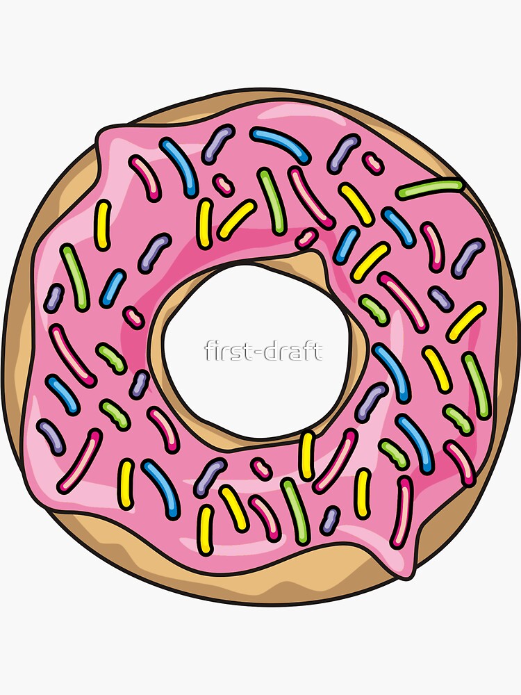 "Pink Sprinkles Donut" Sticker for Sale by firstdraft Redbubble