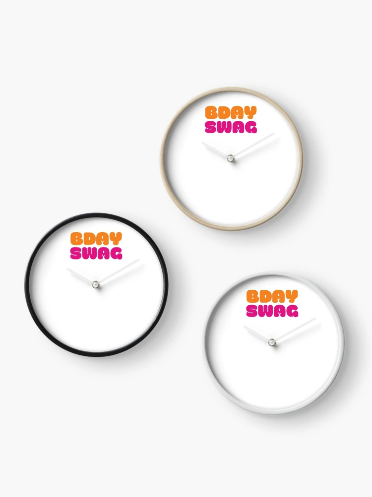 Thumbnail 3 of 4, Clock, BDAY SWAG (Dunkin Design) designed and sold by LiveAndGlow.