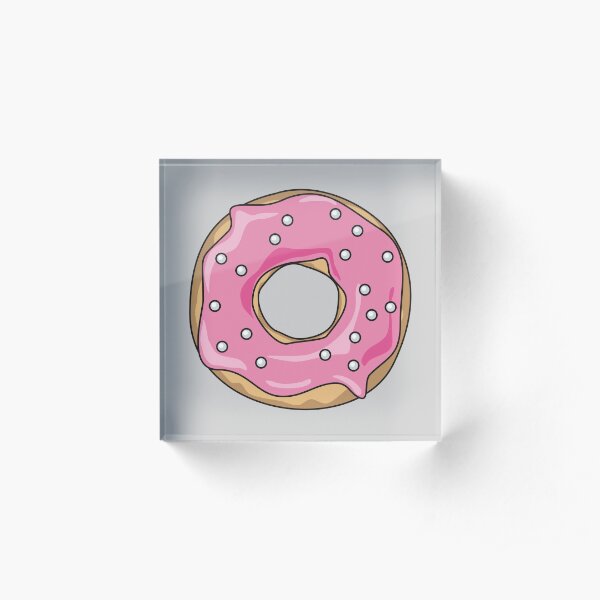 Pink Pearl Donut Acrylic Block
