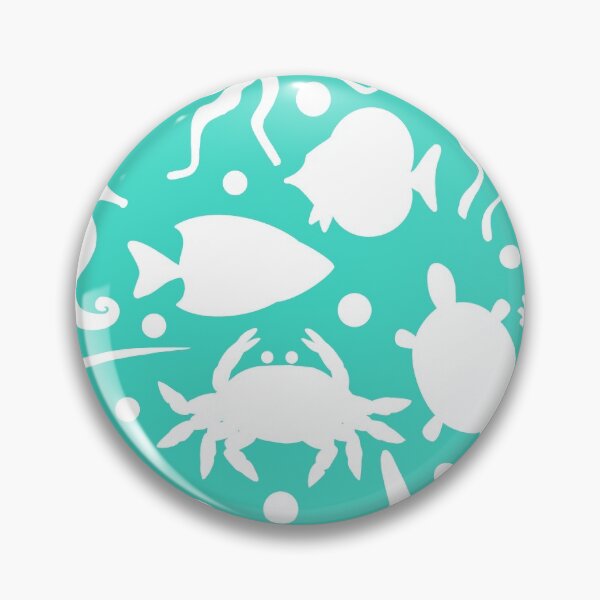 Item preview, White Sea Animals Pattern Aqua & White designed and sold by MillerDesigns.