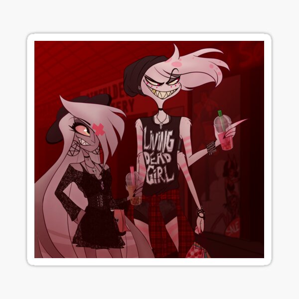 Angel Dust and Vaggie w/ background Sticker