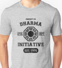 Dharma Initiative athletic department (Black ver.) Unisex T-Shirt