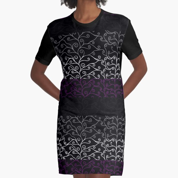 Swirls and Silk - Asexual Flag Graphic T-Shirt Dress