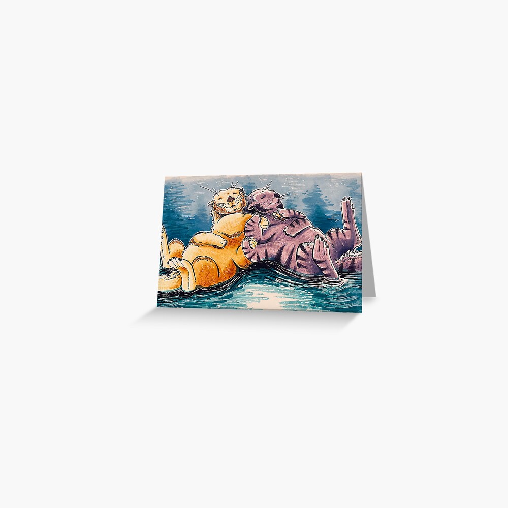 cute space otters Greeting Card