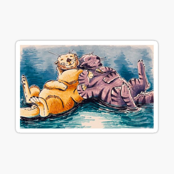 cute space otters Sticker