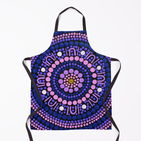 Item preview, Aboriginal Art Gathering Mandala Blue and Purple designed and sold by GhostGumDesigns.