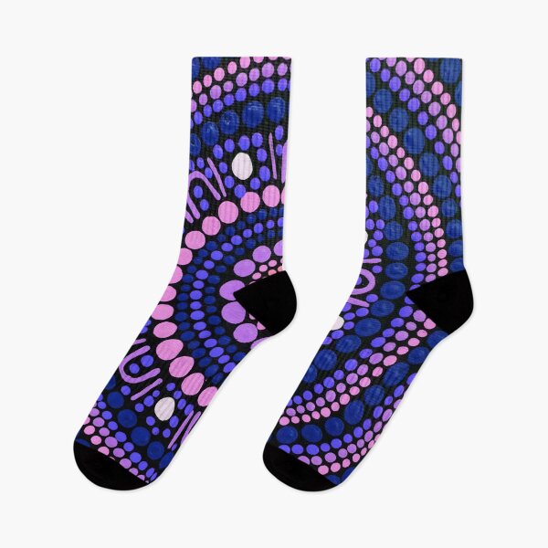 Item preview, Aboriginal Art Gathering Mandala Blue and Purple designed and sold by GhostGumDesigns.