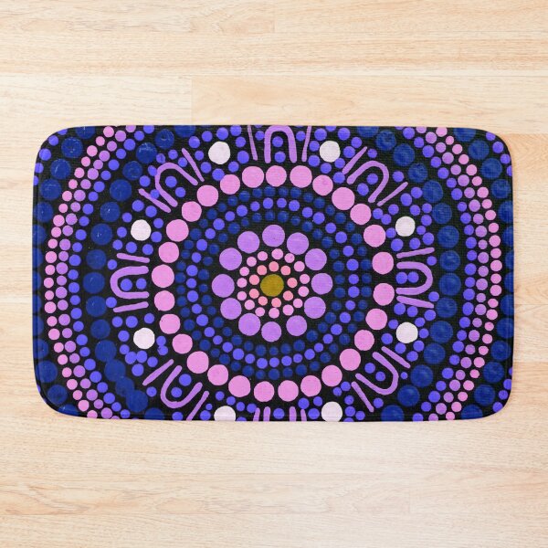 Item preview, Aboriginal Art Gathering Mandala Blue and Purple designed and sold by GhostGumDesigns.