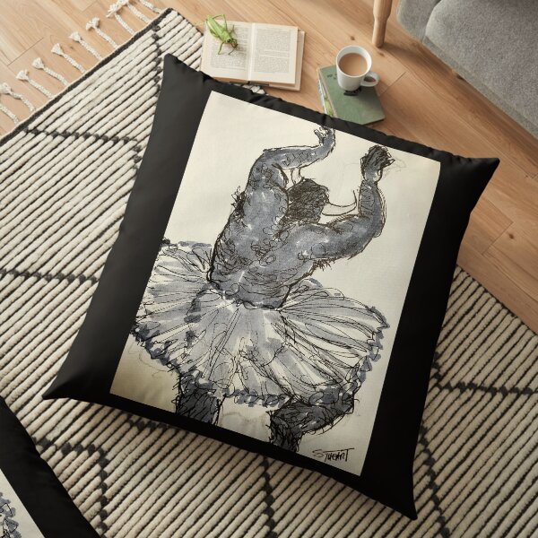 Dancing Minotaur in a Tutu Floor Pillow