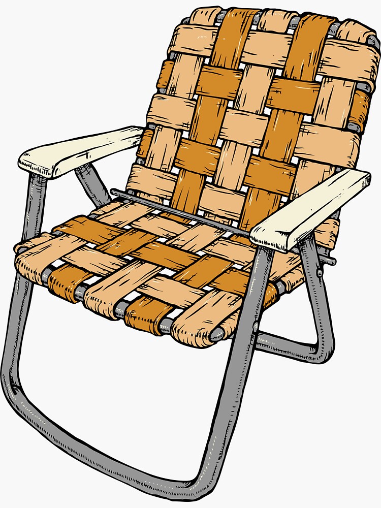 Orange Lawn Chair by kneehighprints