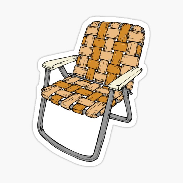 Orange Lawn Chair Sticker