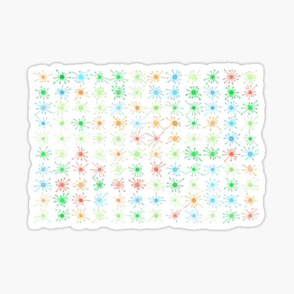 Obtuse Washing Machine (greens, oranges and blues) Sticker