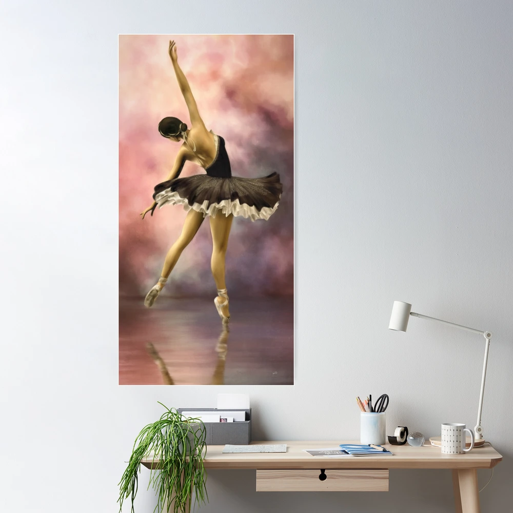 Bailarina niña en rosa tutú zapatillas de ballet Kids habitación Pared Foto  16 x 20 Art Print