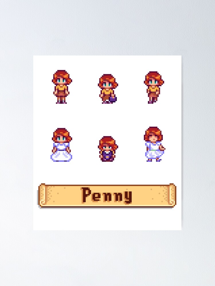 "Stardew Valley Sprites - Penny" Poster for Sale by kathdvd | Redbubble
