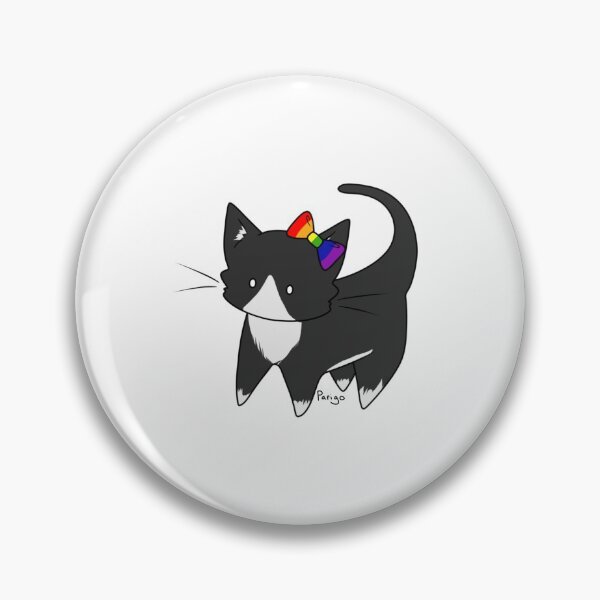 Item preview, Gay Pride Tuxedo Kitty Ear Bow designed and sold by ParigoArts.