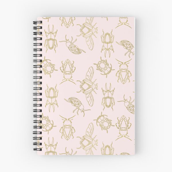 Item preview, Gold Gemstone Beetles on baby Pink designed and sold by NewBranchStudio.