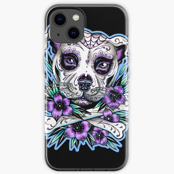 Sugar Skull Pit Bull iPhone Soft Case