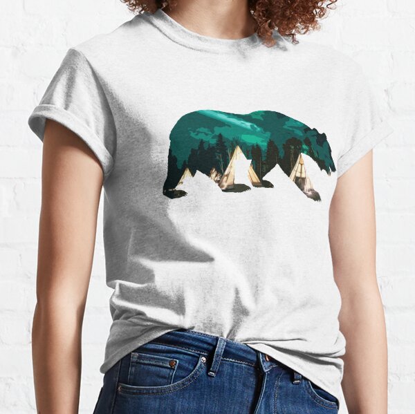 Bear with Northern Lights / The Northen Ligths Classic T-Shirt