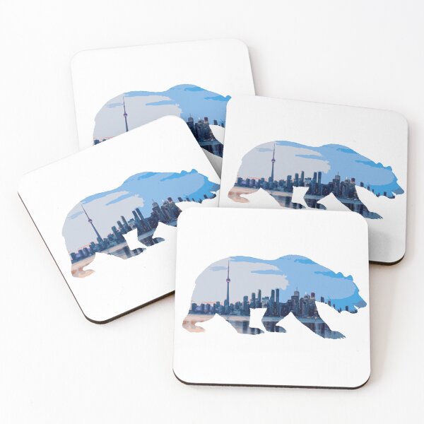 Item preview, Mountain bear with Toronto skyline designed and sold by Viajamoslowcost.