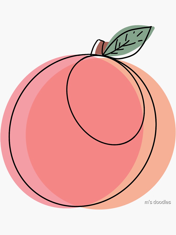 "Peach Line Art " Sticker for Sale by manreetdutt Redbubble