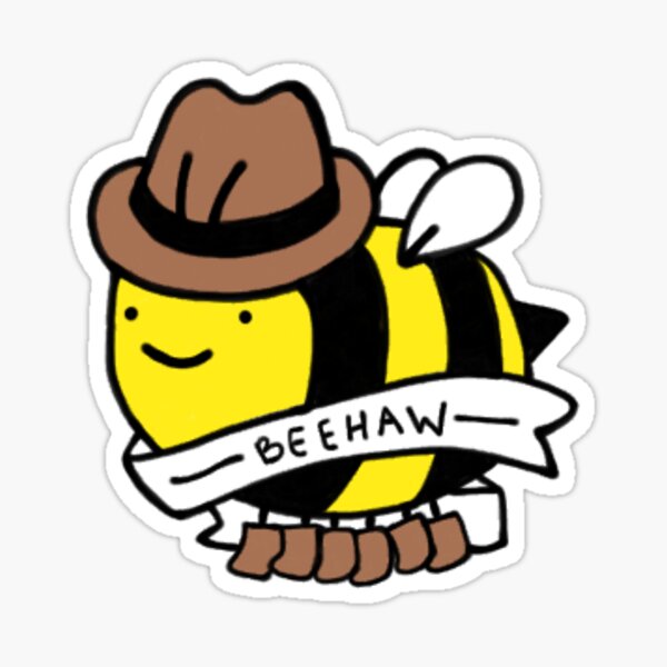 Bee Haw cowboy bee Sticker