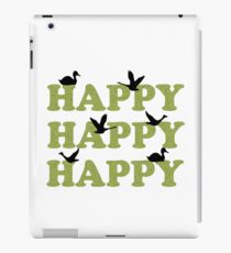 Green Digital Camo Happy Happy Happy iPad Case/Skin