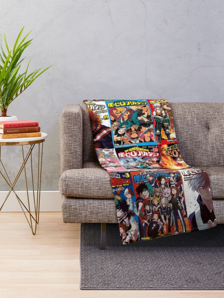Alternate view of My hero academia Cover Collage Throw Blanket