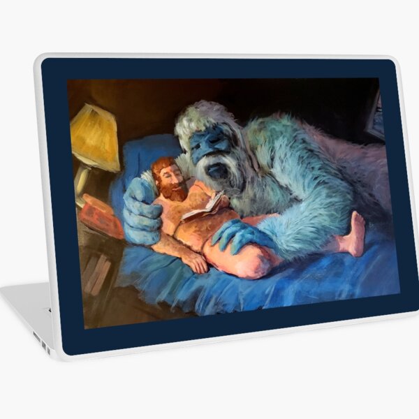 Yukon and Bumble in Bed, Reading Laptop Skin