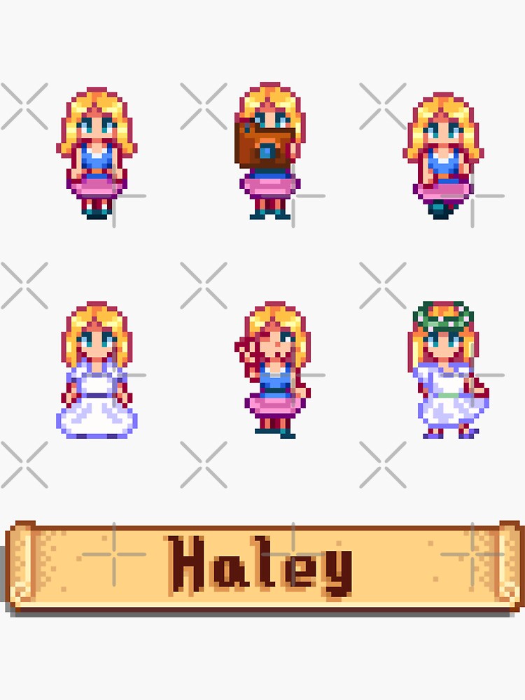 Thumbnail 3 of 3, Sticker, Stardew Valley Sprites - Haley designed and sold by kathdvd.