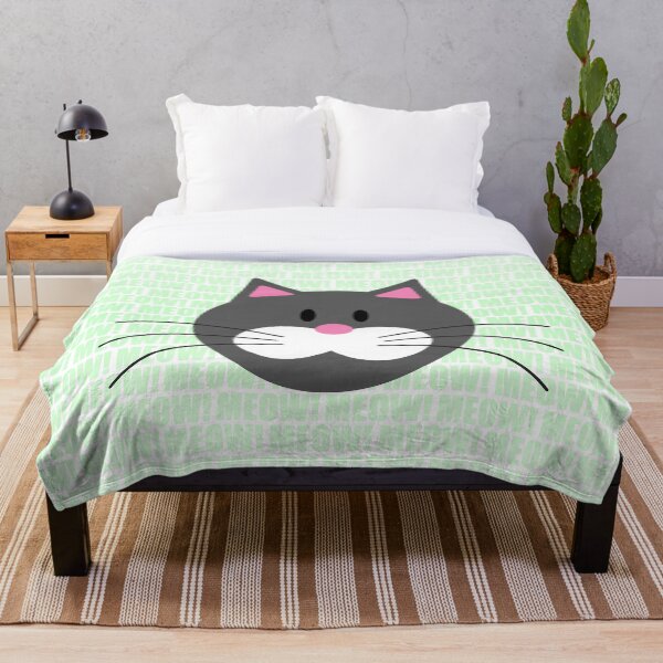 Item preview, Miau Cat - Gris (gris) sobre verde designed and sold by FlyingDodo.