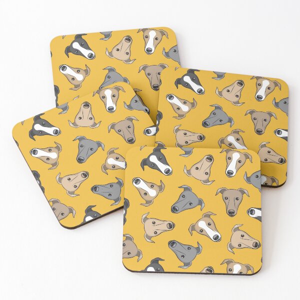 Item preview, Greyhound Faces - Mustard designed and sold by littlearrow.