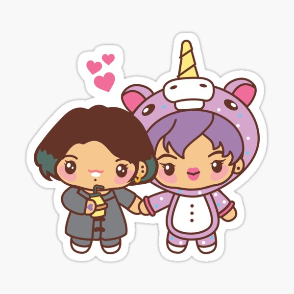 Jinkook / Kookjin Pajama Party - BTS Jungkook and Jin in PJ's ~BTS Pajama Party~ Sticker