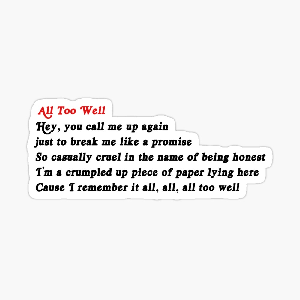 All too well (10MV) - Taylor Swift REDREDRED iPad Case & Skin by  nd-creates