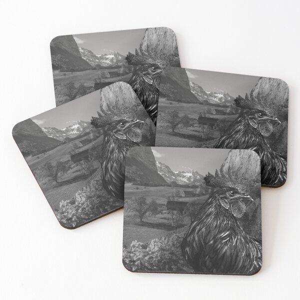 Item preview, black and white farm rooster print designed and sold by KG-Customs.