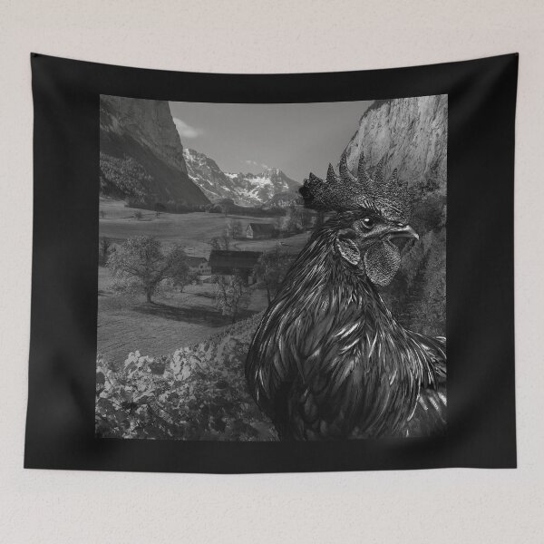 Item preview, black and white farm rooster print designed and sold by KG-Customs.