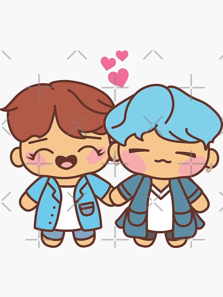 Thumbnail 3 of 3, Sticker, SOPE Pajama Party - BTS Yoongi and Hobi in PJ's ~BTS Pajama Party~ designed and sold by MikaBees.