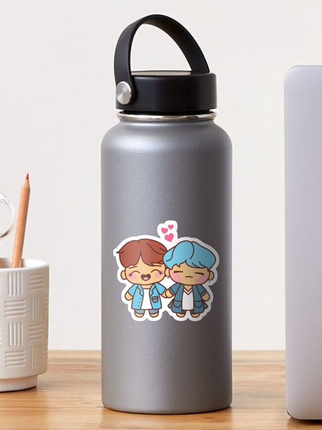 Thumbnail 1 of 3, Sticker, SOPE Pajama Party - BTS Yoongi and Hobi in PJ's ~BTS Pajama Party~ designed and sold by MikaBees.