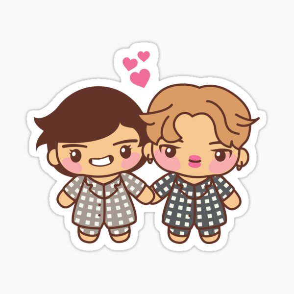 VMIN Pajama Party - BTS Taehyung and Jimin in PJ's ~BTS Pajama Party~ Sticker
