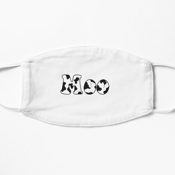Moo cow print sticker Flat Mask