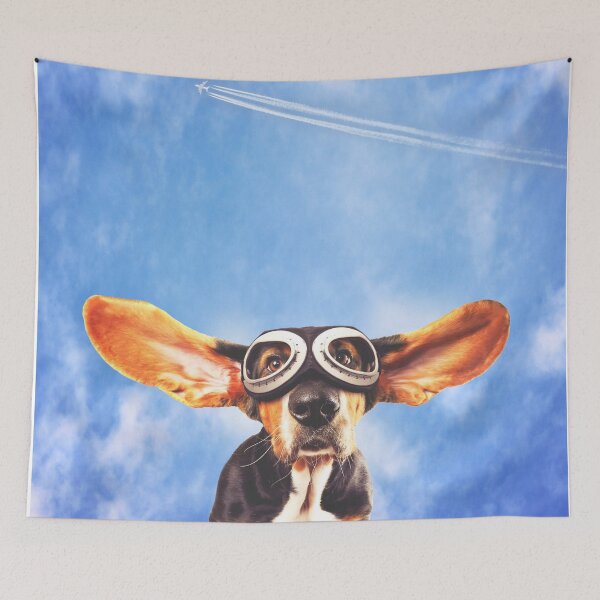 Item preview, Flying Basset hound designed and sold by good vibes clothing.