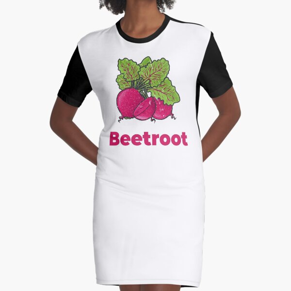 Beetroot Vegetable with Name Graphic T-Shirt Dress