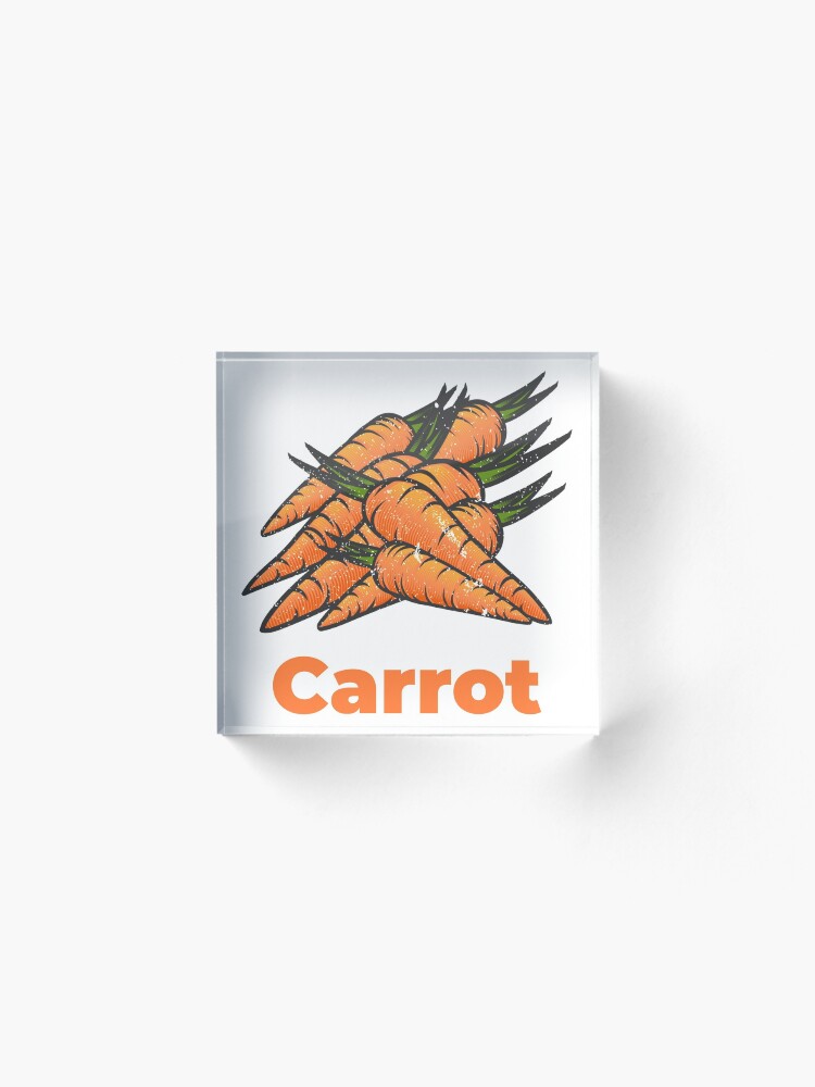 Alternate view of Carrot Vegetable with Name Acrylic Block
