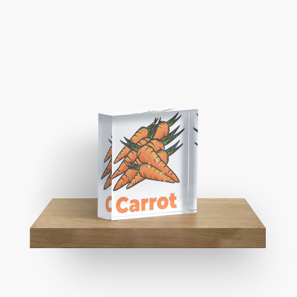 Carrot Vegetable with Name Acrylic Block