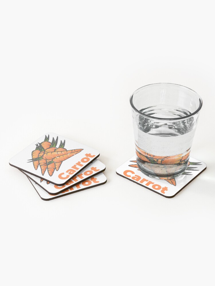 Alternate view of Carrot Vegetable with Name Coasters (Set of 4)