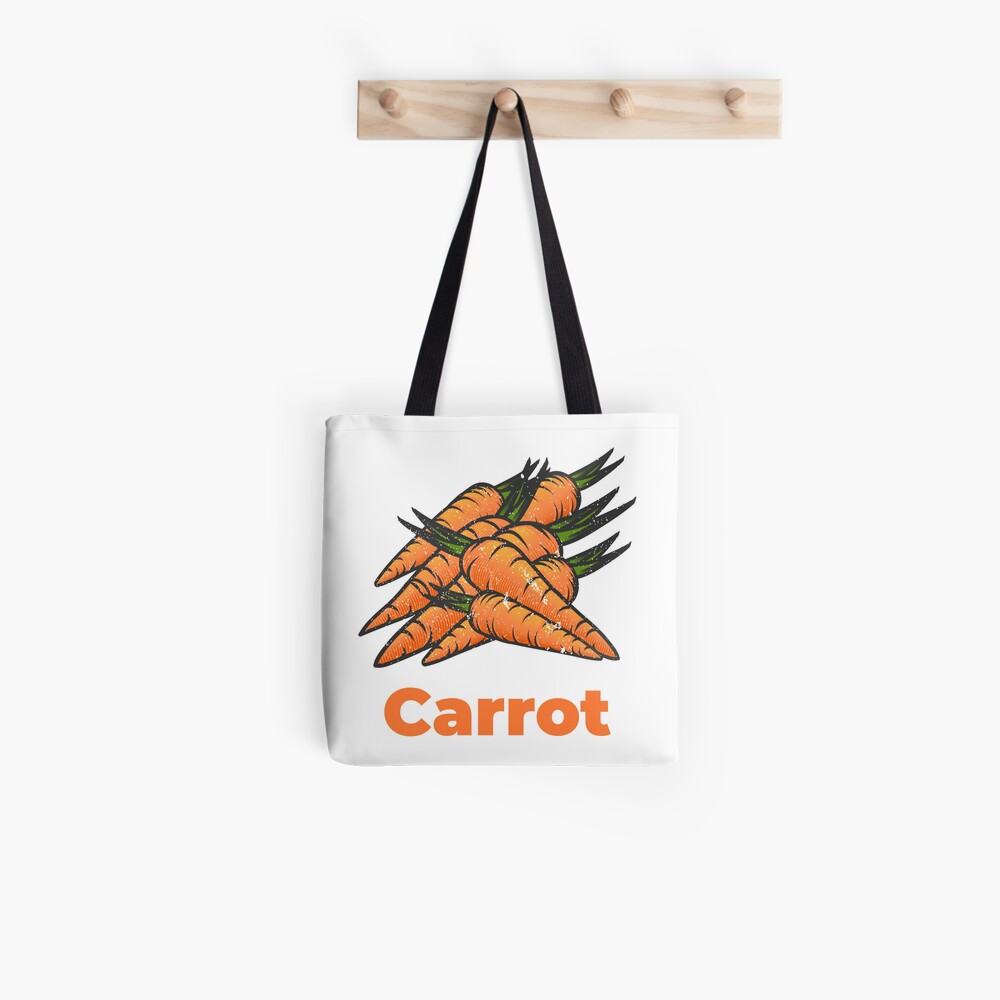 Carrot Vegetable with Name Tote Bag