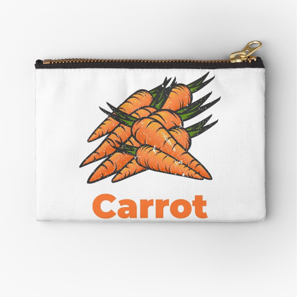Carrot Vegetable with Name Zipper Pouch